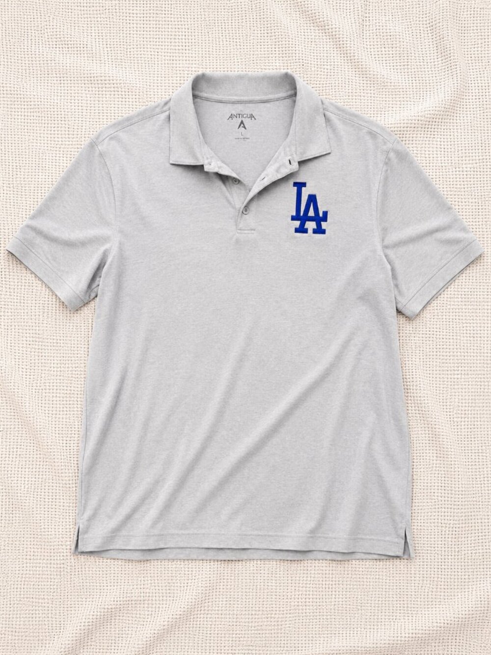 Antigua Los Angeles Dodgers Polo Shirt | Men's Size Large | Light Gray